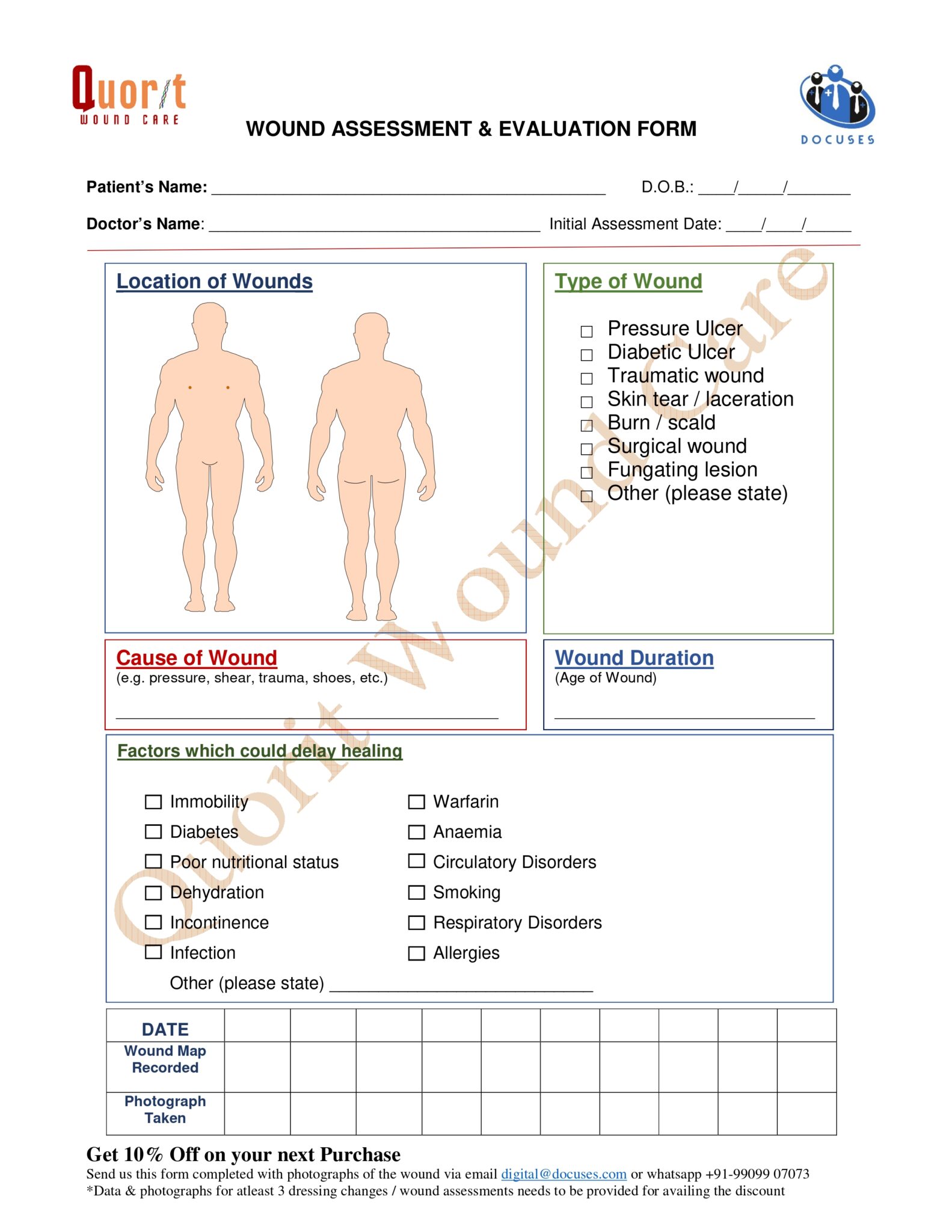 Assessment Sheet – Quorit Wound Management Solution